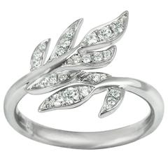 Diamond and Gold Fern Ring 8