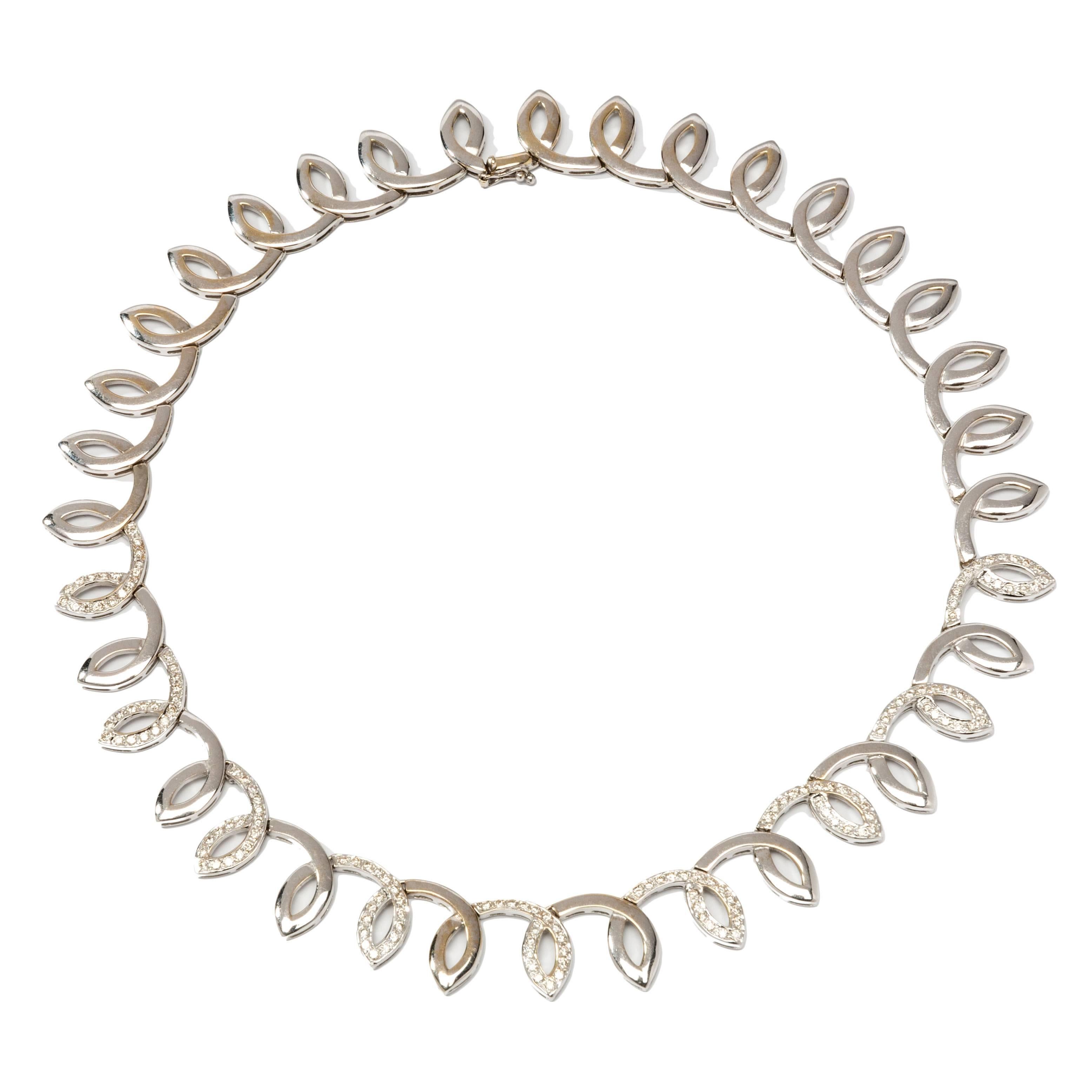 Diamant-Halskette aus 18 Karat Weißgold