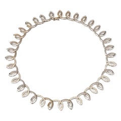 Collana con diamanti in oro bianco 18 carati