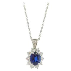 Tiffany & Co. Sapphire Diamond Platinum Necklace 