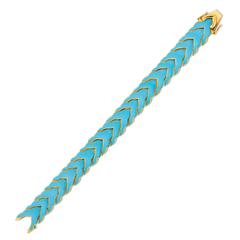 Bulgari Enamel Gold Chevron Link Bracelet