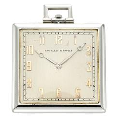 Vintage Van Cleef & Arpels White Gold Pocket Watch