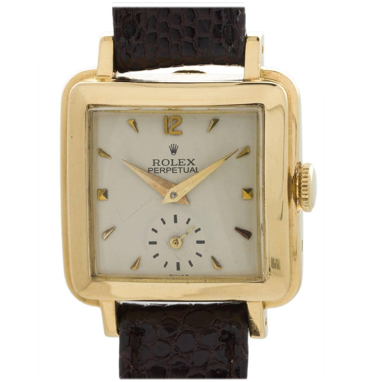 Rolex Lady's Yellow Gold Square Bubbleback Wristwatch Ref 4663 