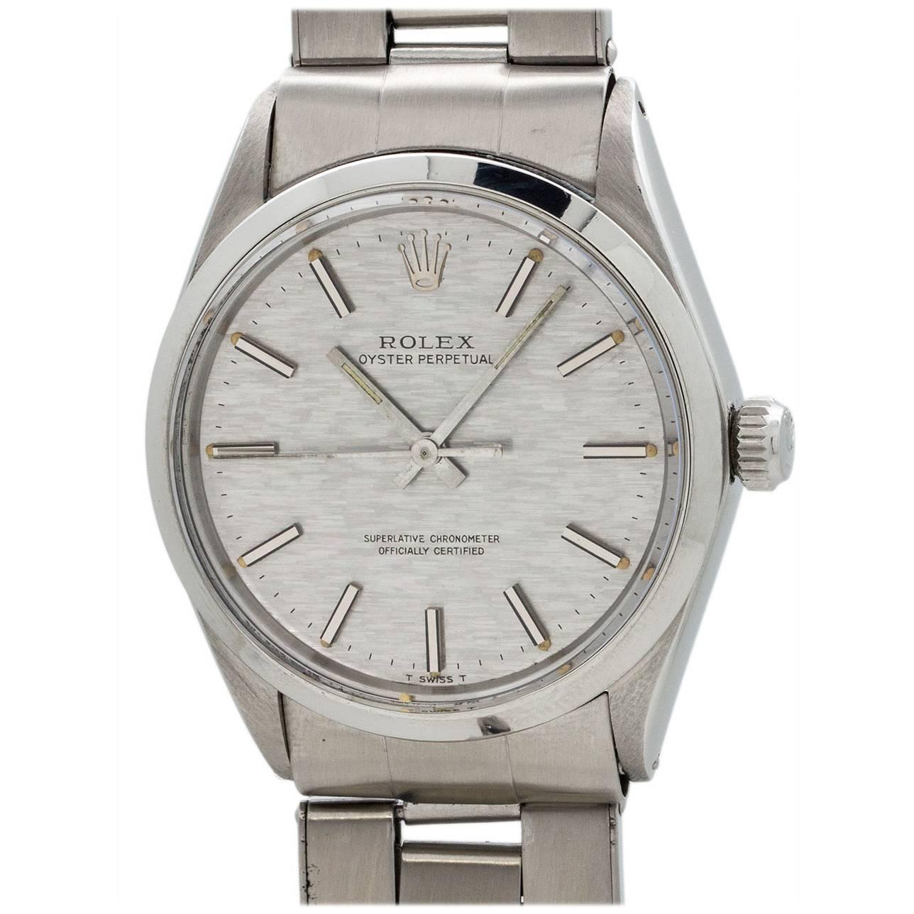 Rolex Stainless Steel Oyster Perpetual Wristwatch Ref 1002