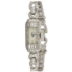 Vintage Tiffany & Co. Lady's Platinum Diamond Dress Wristwatch 