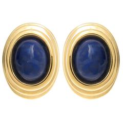 Tiffany & Co. Lapis Gold Earrings