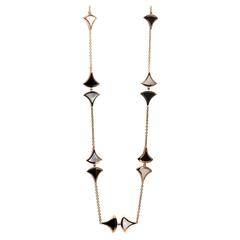 Bulgari Onyx Mother of Pearl Gold Diva Necklace