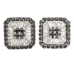 Black and White Diamond Gold Earrings 5