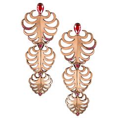 Ana De Costa Gold Ruby Drop Earrings 8