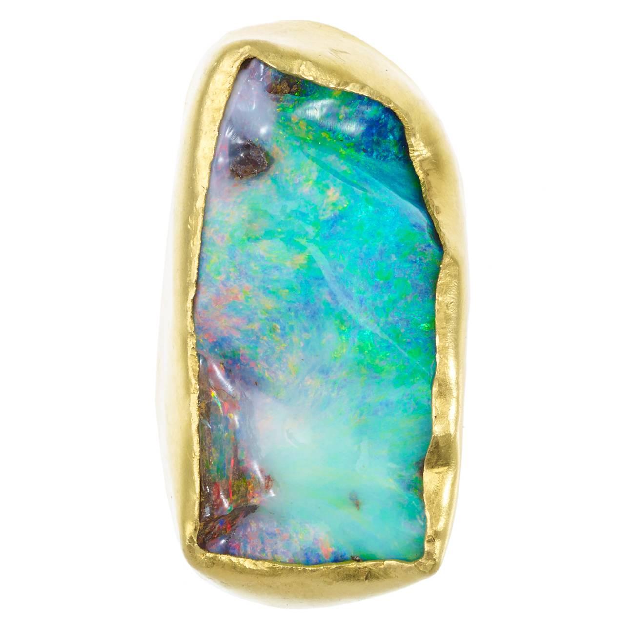 Opal Tibetan Gold Ring