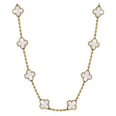 Van Cleef & Arpels Alhambra Mother of Pearl Gold 10 Motif Necklace