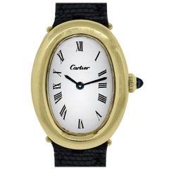 Cartier Montre-bracelet Baignoire à quartz en or jaune pour femme