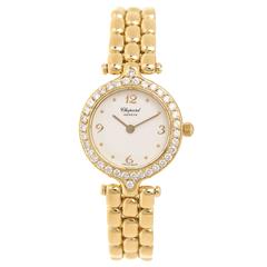 Chopard Lady's Yellow Gold Diamond Quartz Wrist Watch 
