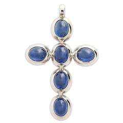 Colleen B. Rosenblat Sapphire Gold Cross Pendant 12