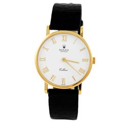 Rolex Yellow Gold Enamel Dial Cellini Wristwatch