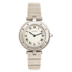 Vintage Cartier Lady's Stainless Steel Santos Ronde Quartz Wristwatch