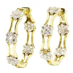 Stambolian Diamond Gold Hoop Earrings