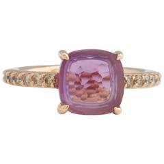 Pomellato Baby Amethyst Diamond Gold Ring