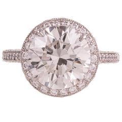 4.04 Carat GIA Cert Diamond Platinum Ring