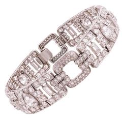 Art Deco 13.25 Carats Diamond Platinum Bracelet