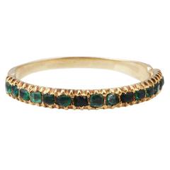 Georgian Emerald Half Hoop Band Ring