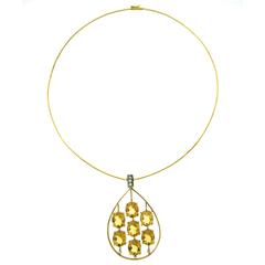 H Stern Citrine Diamond Gold Choker Necklace