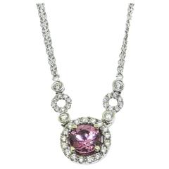 Pink Sapphire Diamond Gold Pendant