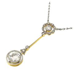 Antique Art Deco Diamond Gold Platinum Pendant