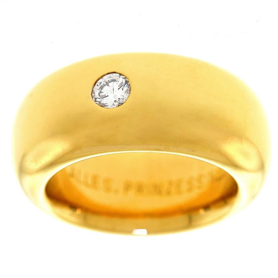 Chunky Diamond Gold Band Ring