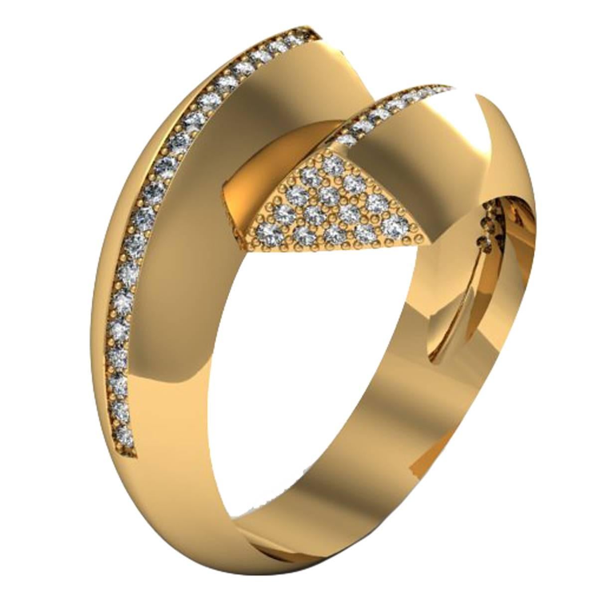 Barbara Nanning & Sparkles Diamond Gold Ring For Sale
