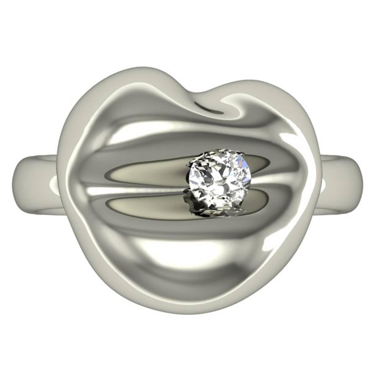 Barbara Nanning & Sparkles Diamond and Gold Kiss Ring For Sale