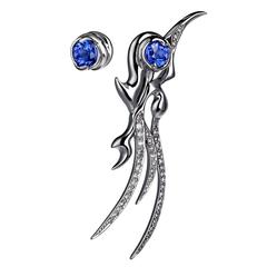 Ana De Costa Gold Tanzanite Diamond Drop Earrings 6