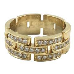 Cartier Maillon Panthere Diamond Paved Links And Chain Ring