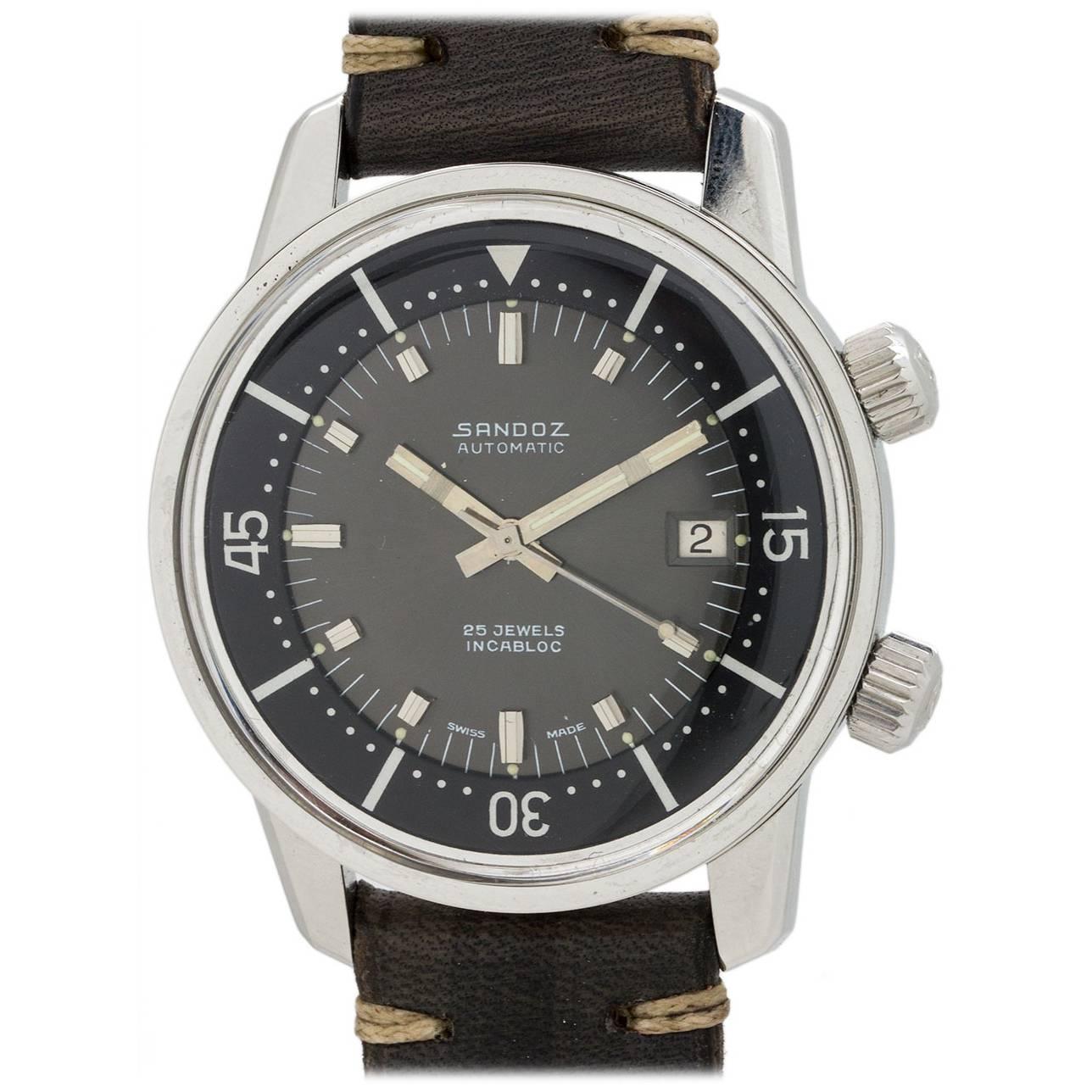 Sandoz Edelstahl Super Compressor Tauchermodell Armbanduhr