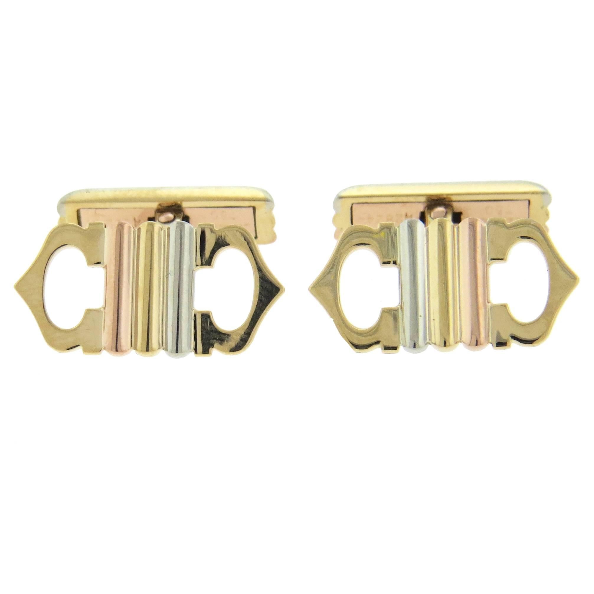 Cartier Trinity Tricolor Gold Cufflinks For Sale