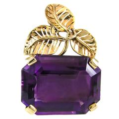 1957 Seaman Schepps Amethyst Gold Brooch 9