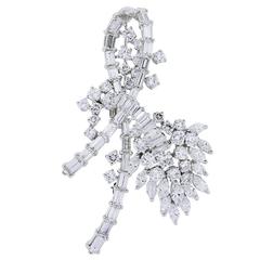 Diamond Platinum Brooch Pin 9