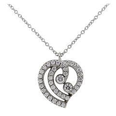 Tiffany & Co. Diamond Platinum Heart Pendant Necklace 7
