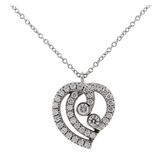 Tiffany & Co. Diamond Platinum Heart Pendant Necklace