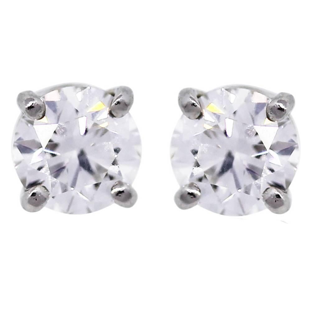Tiffany and Co. Diamond Platinum Stud Earrings at 1stDibs tiffany