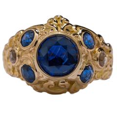 Art Nouveau Sapphire Diamond Gold Ring Art Nouveau Sapphire Diamond Gold Ring