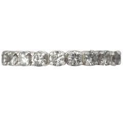 1.42Ct Diamond and 18k White Gold Full Eternity Ring - Vintage Circa 1960
