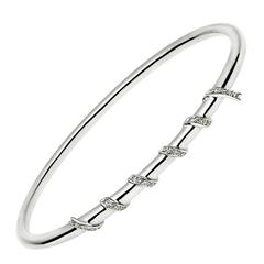 Ana De Costa Gold Diamond Ribbon Bangle 2