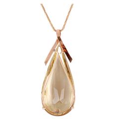 Lemon Quartz Pendant with Gold Chain Lemon Quartz Pendant with Gold Chain