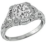 1.27 Carat GIA Cert Circular Brilliant Cut Diamond Gold Engagement Ring