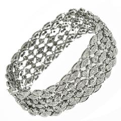 Diamond Platinum Wide Line Bracelet