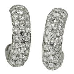 High Quality Pave Diamond Gold Huggie Earrings
