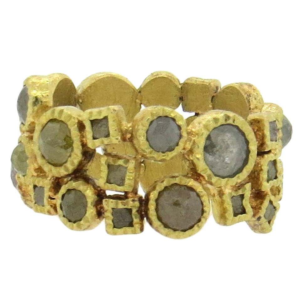 Todd Reed Rough Diamond Gold Band Ring at 1stDibs