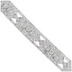 Used 7.25ct Art Deco Diamond Platinum Bracelet in Stock