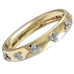 Tiffany & Co. France Diamond Gold Platinum Bangle Bracelet